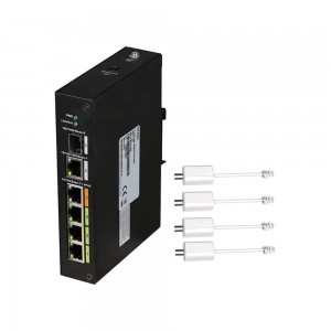 Industrial Unmanaged 4-port POE & EOC Hybrid Switch with Ethernet Over Coax Technology
