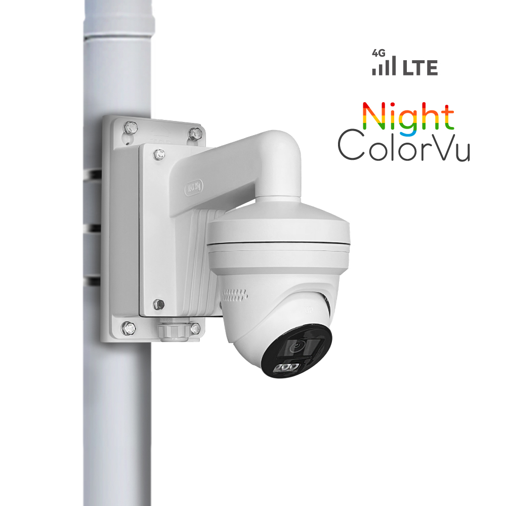 4G LTE Wireless 4MP AI Smart Turret Dome Camera with Night ColorVu and Active Deterrence Light & Audio