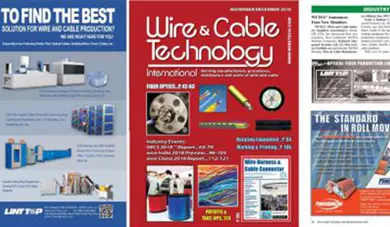 La publicité de la chaîne de production de fibres optiques dans le magazine