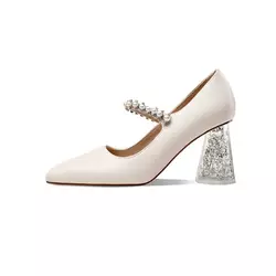 Fábrica OEM/ODM Mulheres Sapatos de meia plana macia com sapatos de borracha frescos Senhora Sapatos casuais sem cola e sem vestígios de sapatos costurados Mary Jane Balletys20-Qg-21