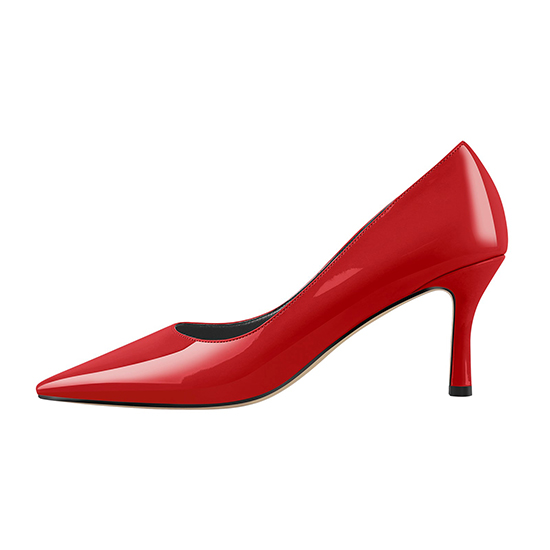 Thiết kế tùy chỉnh màu đỏ và tất cả các màu da bằng sáng chế Giày cao gót mũi nhọn mũi nhọn