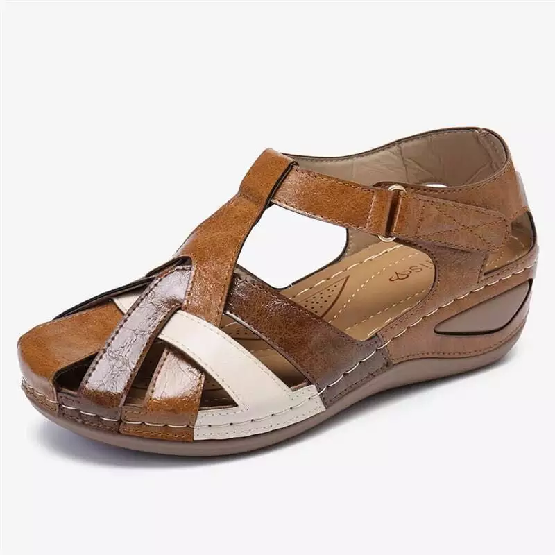 Intengo eshibhile I-Wholesale Flat Roman Shoes Custom Summer Solid Color Cross Strap Sandals