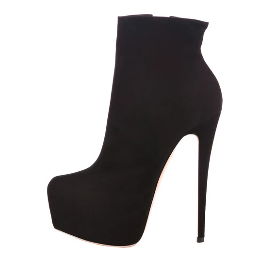 I-Round Toe Side Zipper Slim Ankle Boots