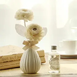 Home Porcelain Air Fresheners Bottle Reed Diffuser Aroma Flower Design Ceramic Eco-friendly with Rattan Stick Wholesale Stocked