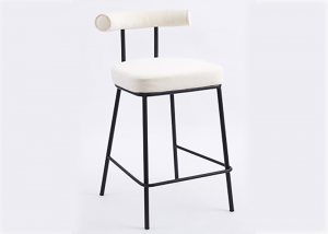 Elva Barstool Upholstered Seat with Simple Curve Back.