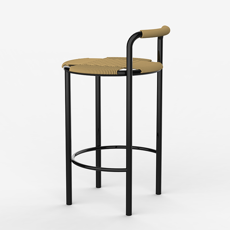 Hale Bar Stool Seat Upholstered with Handwave Rope.