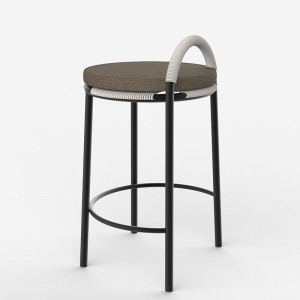 Hale Bar Stool Upholstered Seat with Handwave Rope.