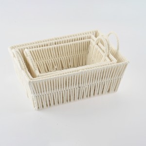 Poppy Storage Basket Woven Basket in Cotton Rope ເປັນມິດກັບສິ່ງແວດລ້ອມ