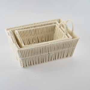 Basketa pêçandî ya Poppy Storage di Cotton Rope Eco-dost