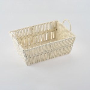 Poppy Storage Woven Basket yn Cotton Rope Eco-freonlik
