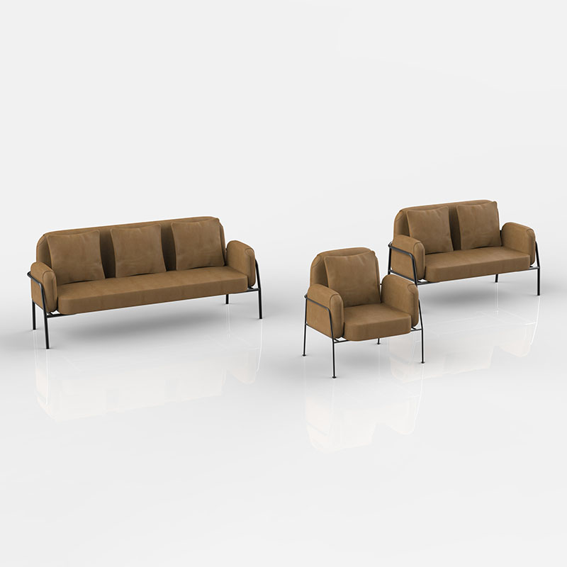 „Koch“ sofų rinkinys iš poliuretano oda aptrauktos sėdynės komplekte