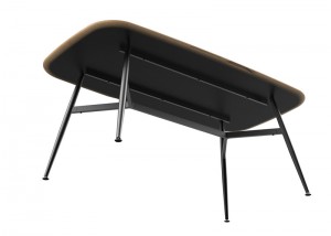 Mael spisebord Moderne industrielt rektangel køkkenbord med metalstel, industrielt stort spisebord i træ til køkken, stue