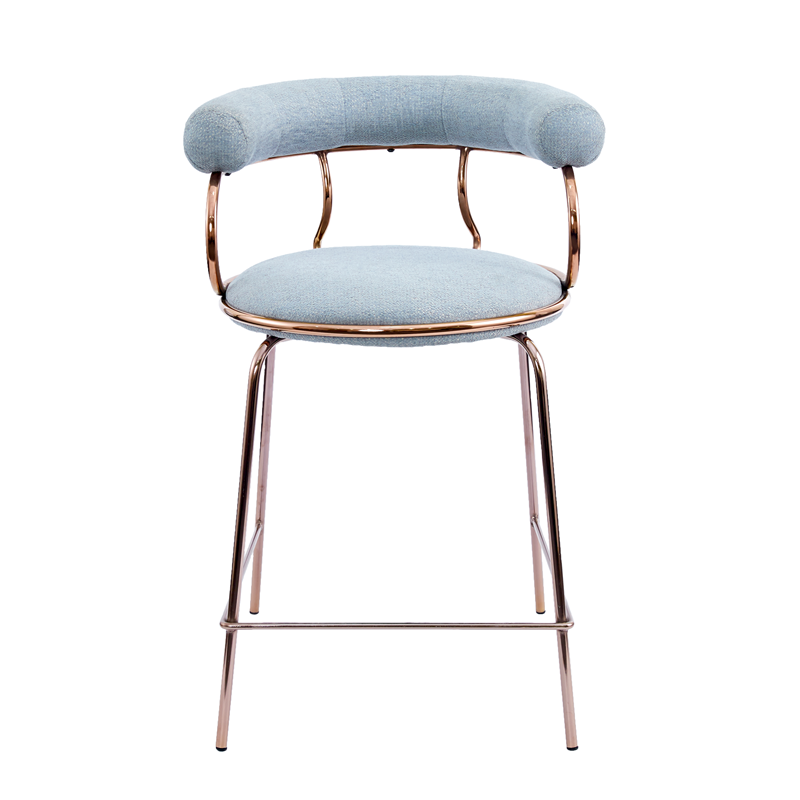 Mimi Counter Chair Upholstered Seat yokhala ndi Metal Frame.