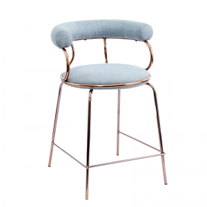 금속 프레임이 있는 미미 카운터 의자 덮개를 씌운 좌석.