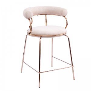Mimi Counter Chair Kursi Upholstered karo Metal Frame.