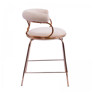 금속 프레임이 있는 미미 카운터 의자 덮개를 씌운 좌석.