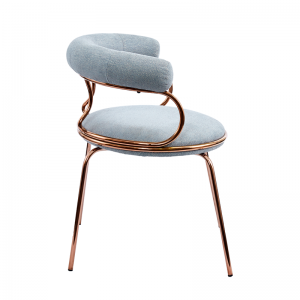 Cadira de menjador Mimi Seient entapissat amb estructura metàl·lica.
