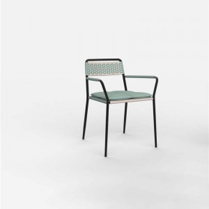 Cadeira de corda tecida para exteriores en material de olefina Uso en interiores e exteriores