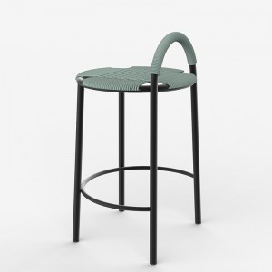 Hale Bar Stool Upholstered Seat with Handwave Rope.