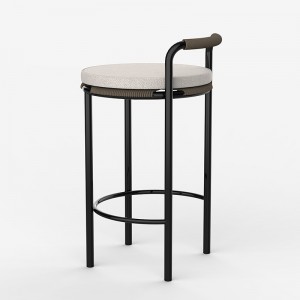 Hale Bar Stool Upholstered seat with Handwave Rope។