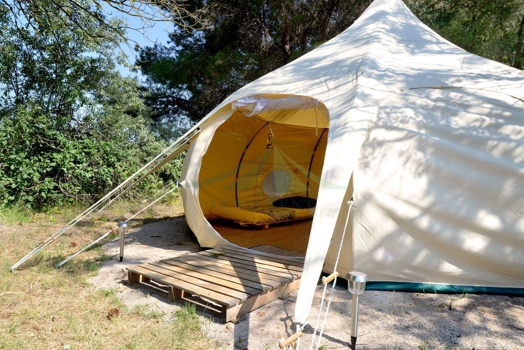 OEM/ODM Supplier Hotel Resort Tent -
 Outdoor waterproof new design glamping canvas bell tents NO.003 – Aixiang