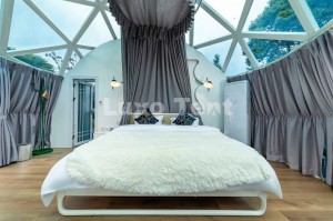 Luxury Semi-permanent Building Glass Geodesic Dome Tent