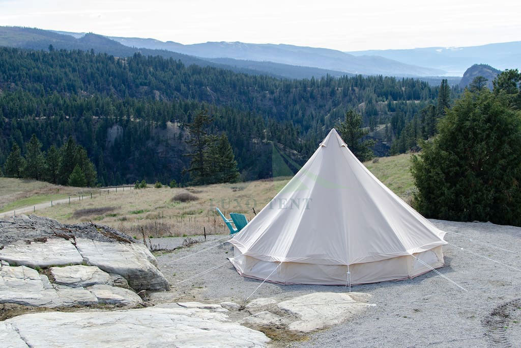 Wholesale Discount Canvas Tent Camping -
 Safari Bell Tent 3m Glamping Bell Tent Cotton Canvas Bell Tent NO.088 – Aixiang