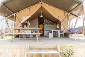 Glampande lyxhotell tält safari tält till salu 7 * 5m diameter NO.047