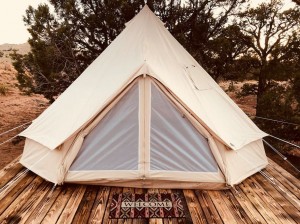 Açık Kamp Tuval Çadır NO.054 için Polyester Pamuk 4m Çan Çadır için Hızlı Teslimat