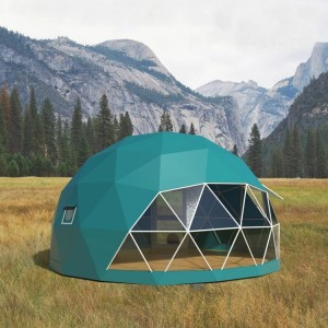 5m Dijametru Glamping Colorful Igloo Geodesic Dome Tenda