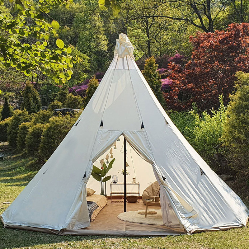 3M 4M 5M waterproof oxford cotton camping teepee tent Featured Image