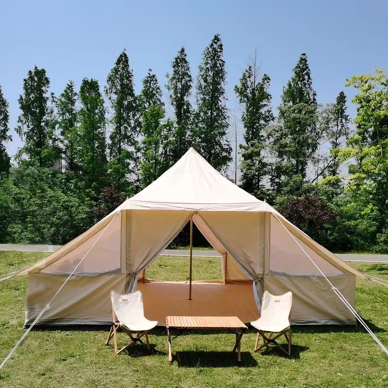 Oxford Canvas Large Double Door Camping Yurt Bell Tent Featured Image