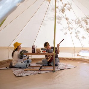 China New Product 3-5 Person Canvas Cotton Bell Tent Quick Setting Without Poles