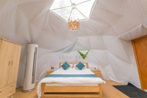 Купола хотел шатор водоотпорна стакло, куќа луксузно одморалиште за кампување