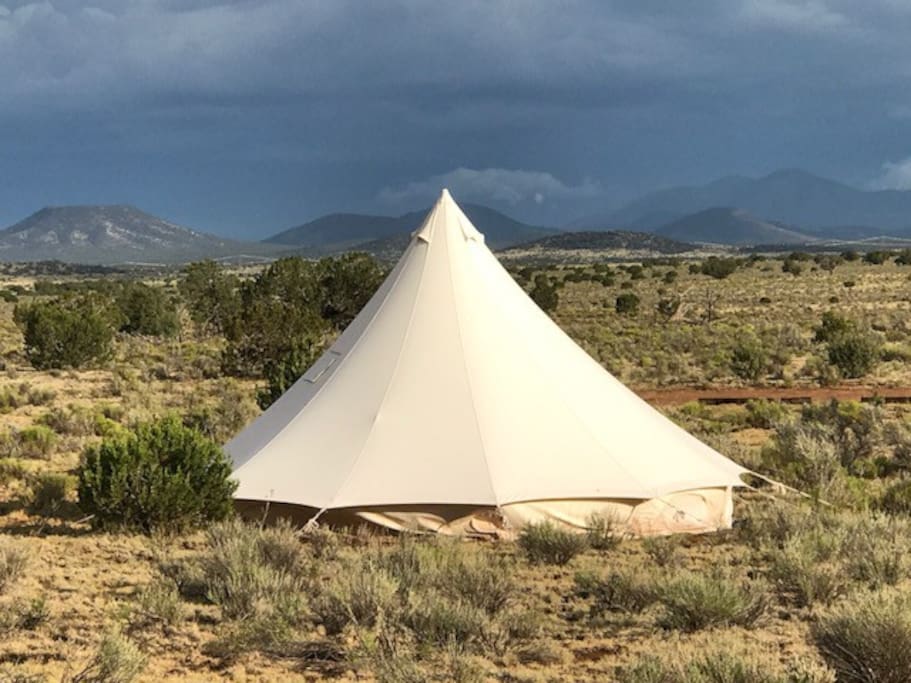 Factory Free sample Umbrella Camping Tent -
 waterproof glamping BELL tent 4m diameter outdoor tents NO.019 – Aixiang