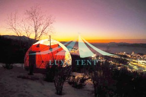 Glamping the 6m diameter dome tent with a view of aurora and wild snow Part.3