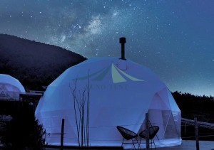 Kempinga kupola telts ar 6 m diametru PVC ūdensizturīgu