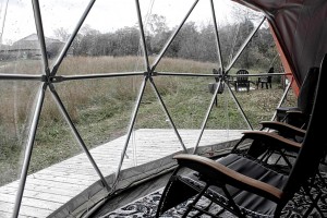 Khemah penjualan panas Glamping House Geodesic Dome For Camping Resort