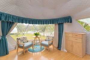 Tenda de hotel em cúpula casa glamping à prova d'água resort de camping familiar de luxo