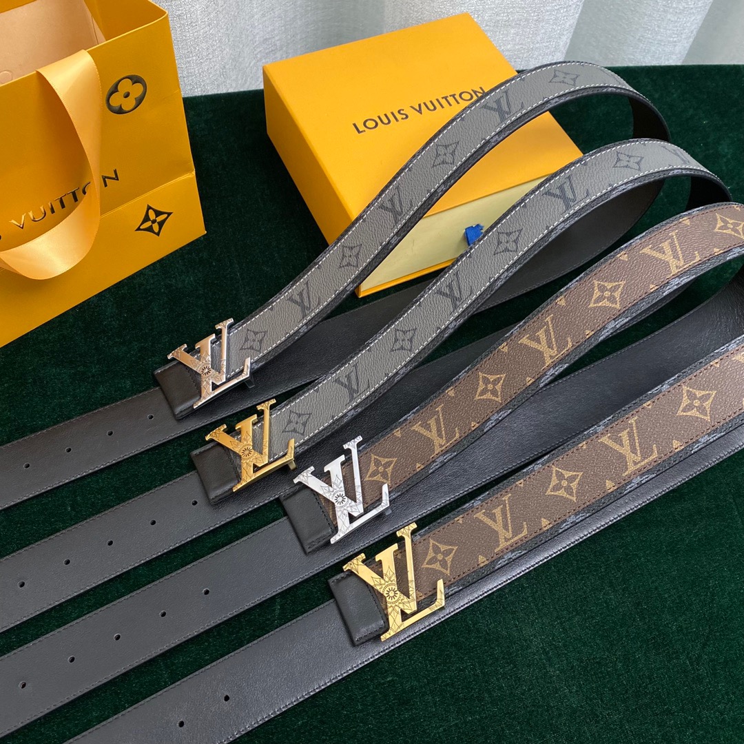 automatic alloy buckle mens custom Genuine LV belt knock off designer belt Featured Image
