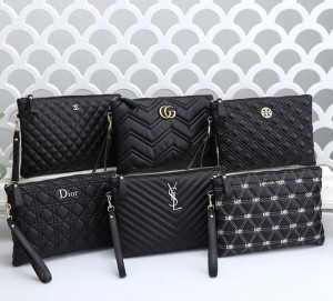 Brand black color simple design replica handbag