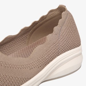 JIANER OEM/ODM дышащая трикотажная обувь без шнуровки с тканой сеткой, прогулочная обувь для женщин, повседневная обувь по индивидуальному заказу с BSCI