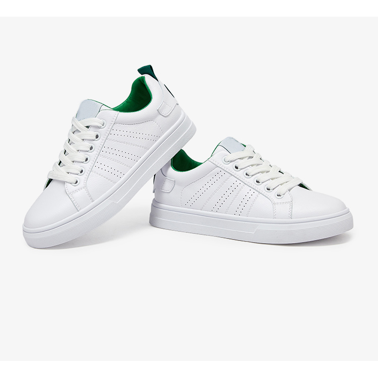 Cheap Design Simple Pu Upper Unisex Cozy White Sneaker Men Flat Casual Shoes For Women