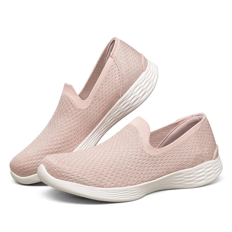 China Maker Casual Sport Shoes Lady Slip On Breathable Pink Loafer Woman Sapatos Summer Flat Casual