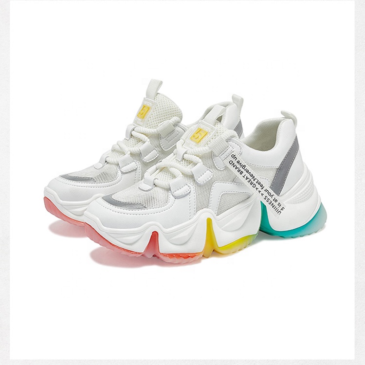 New Design Customized Rainbow Heightend Shoes Running Shoes for Girls