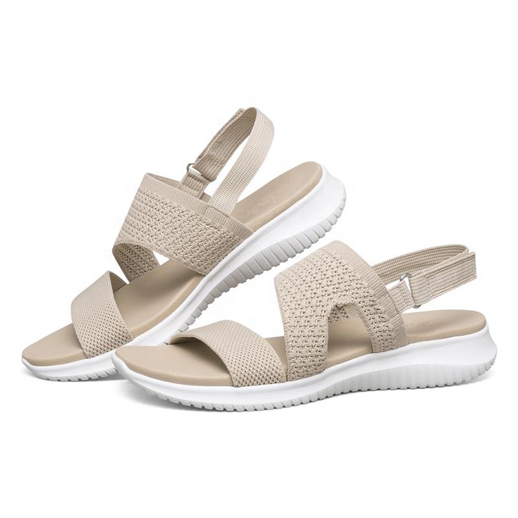 China Manufacturers Factory Stylish New Design High Quality Knitting Casual Shoes Girls Summer Sandals