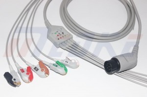 Nihon Kohden ECG Cable, Pinch, 8pins