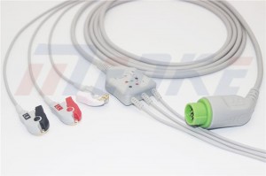 Kontron ECG Kabel, Clip, 3 Leads, 12 Pin
