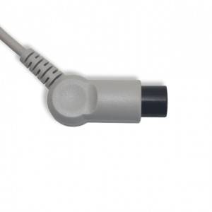 အထွေထွေ 6 Pins Angle ချိတ်ဆက်ကိရိယာ ECG Trunk Cable၊ 3 Leads၊ AHA၊ G3101DN
