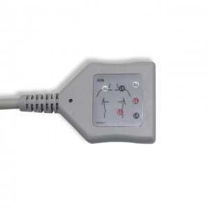 Všeobecný/AAMI 6kolíkový kábel EKG s 3 zvodmi, priamy konektor, AHA, G3140P